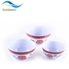 large white melamine ware plates and bowls