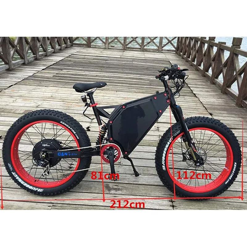 High Speed 75km/h Fat Tire Electric Mountain Bike /snow Bike 3000w