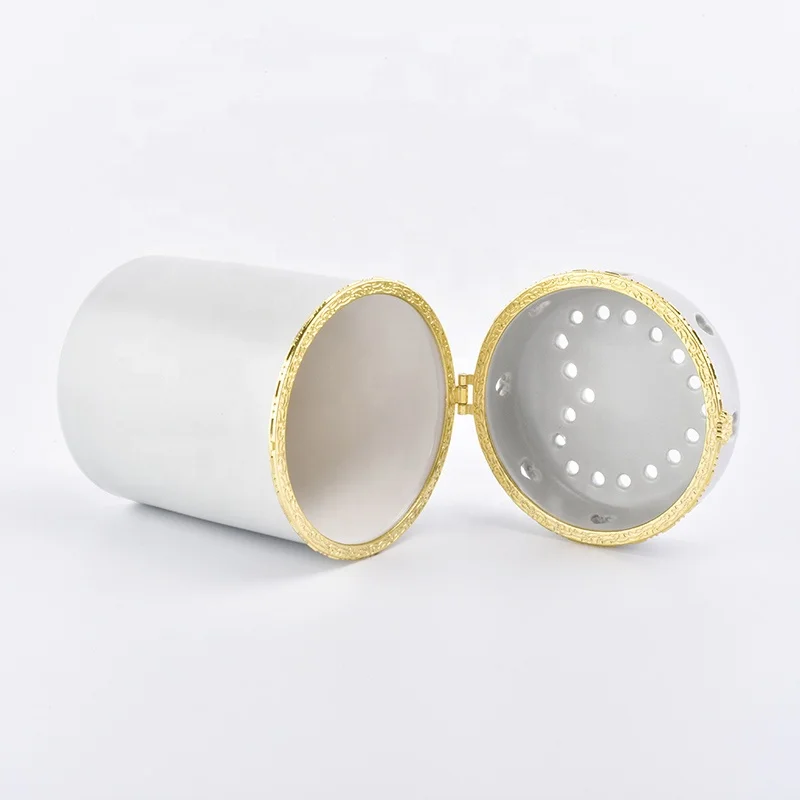 Customized heart pattern ceramic votive candle jars candle holders with lid home decor in bulk