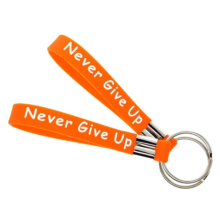 Advertising Gifts Wristband Keychain Key Ring Custom Silicone Cheap
