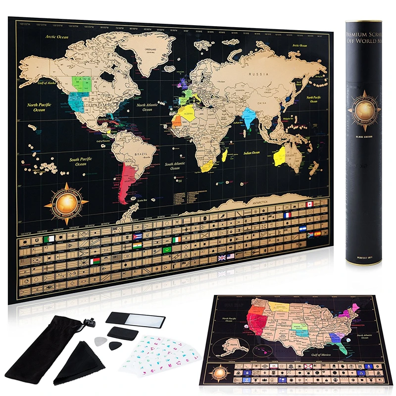 scratch off world map with states Scratch Off World Map Poster Deluxe United States Map Complete scratch off world map with states