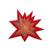 Red Irregular Patch Iron On Shoulder Embroidery Patch