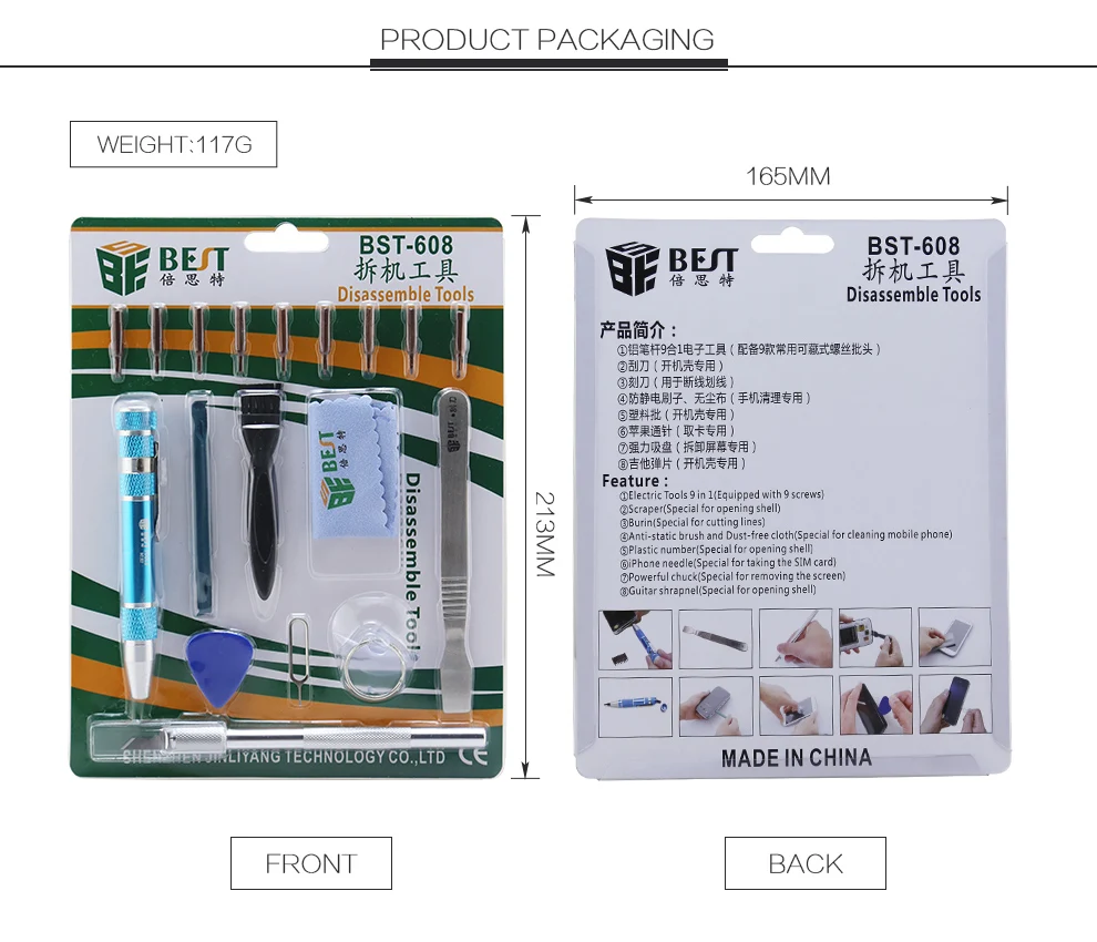 BEST 608 18 in 1 Cell Phone Mobile Phone Laptop Disassemble Opening Repair Tool Kit .jpg