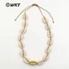WT-JN036 Wholesale New coming Diy Natural Jewelry Elegant with 24k Gold for girl Birthday Gift white shell Necklace
