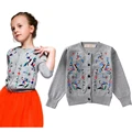 2015 Brand New Baby Girls Cotton Embroidery Cardigan Sweater Original Design Princess Girls Autumn Winter Knitted