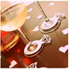 24 Pcs Laser Cut Paper Diamond Ring wedding Wine Cup Card wedding table decor Engagement Shower Bachelorette Party decorations