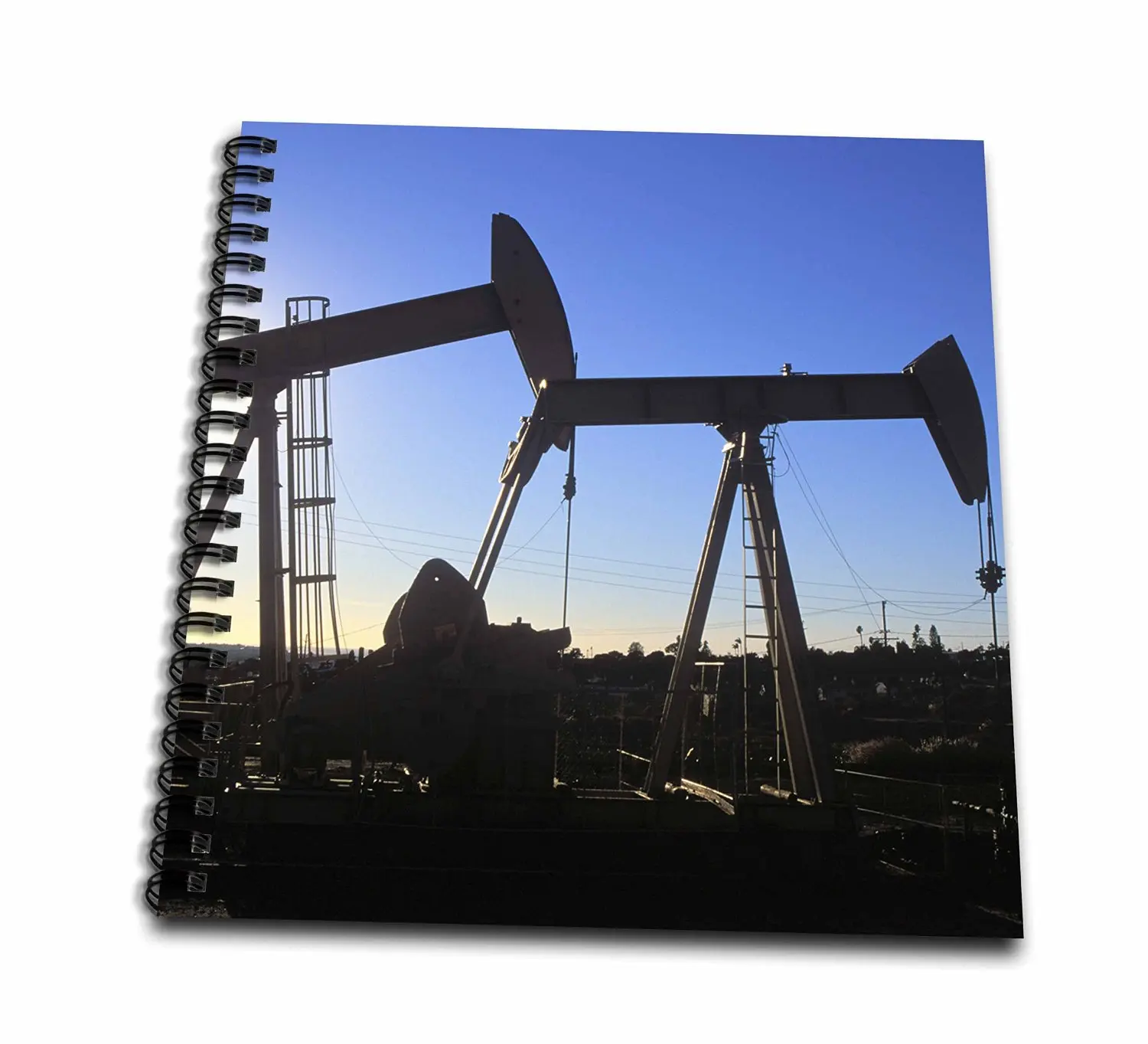 Danita Delimont - Peter Bennett - Energy - Inglewood Oil Field, Baldwin Hills, Los Angeles, California, USA - Memory Book 12 x 12 inch (db_191690_2)