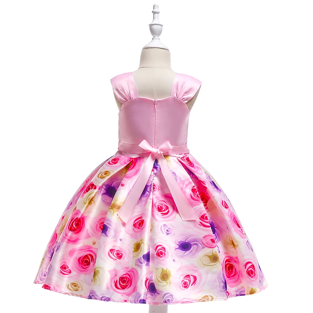 Hot Selling Print Satin Kids Clothing Baby Summer Sleeveless Dress ...