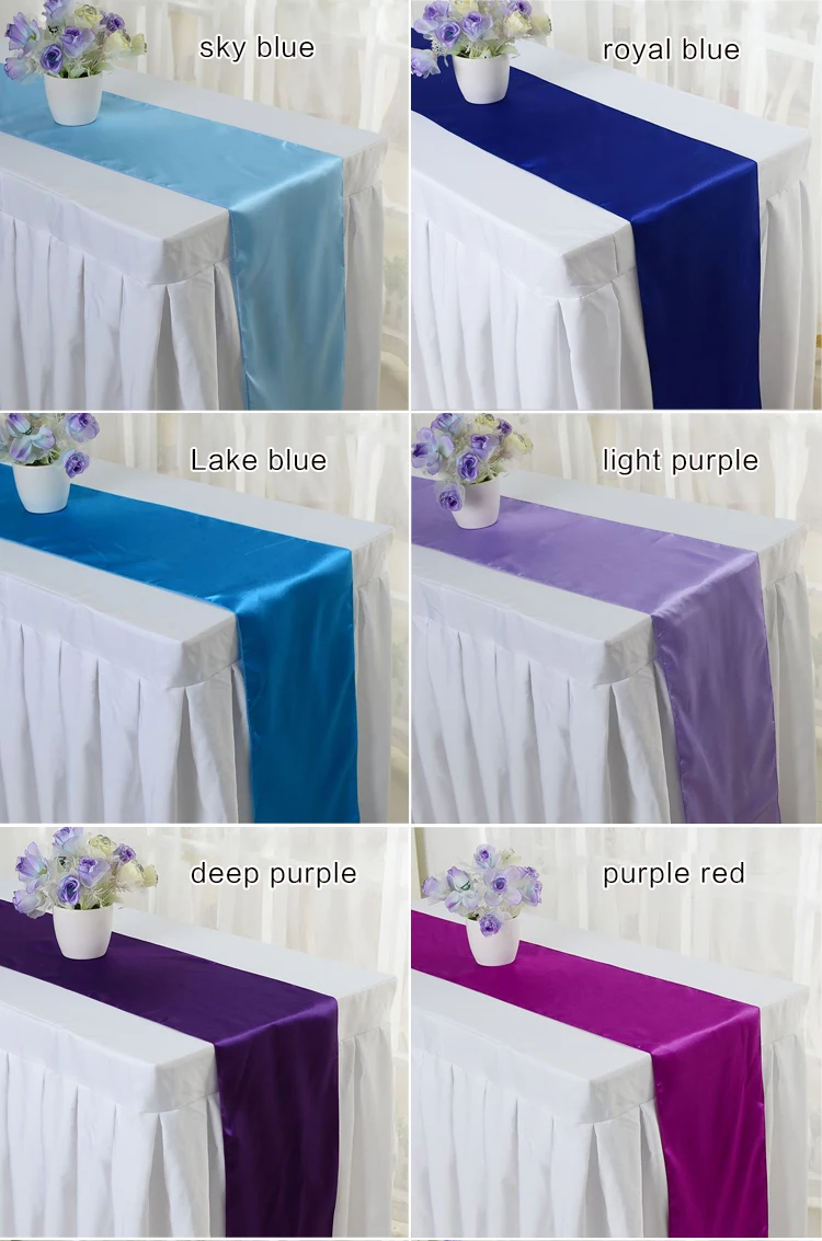 Cheap Wedding Supplies Polyester Damask Satin Silk Teal Table Top