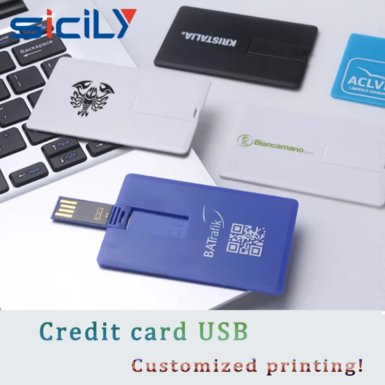 Super Thin 4gb Promotional Credit Card Usb Flash Drive Custom Bulk 1gb Xmas Gift Compact Printed Cards