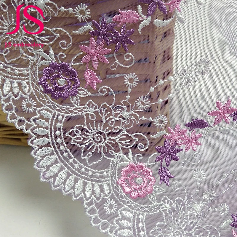 purple lace trim fabric