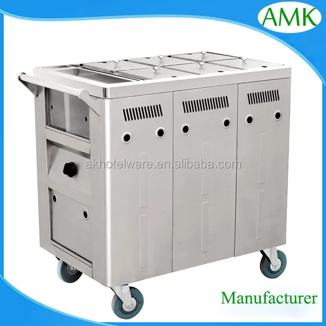Hospital Electric Food Warmer Trolley With Wheels/food Serving Trolley
