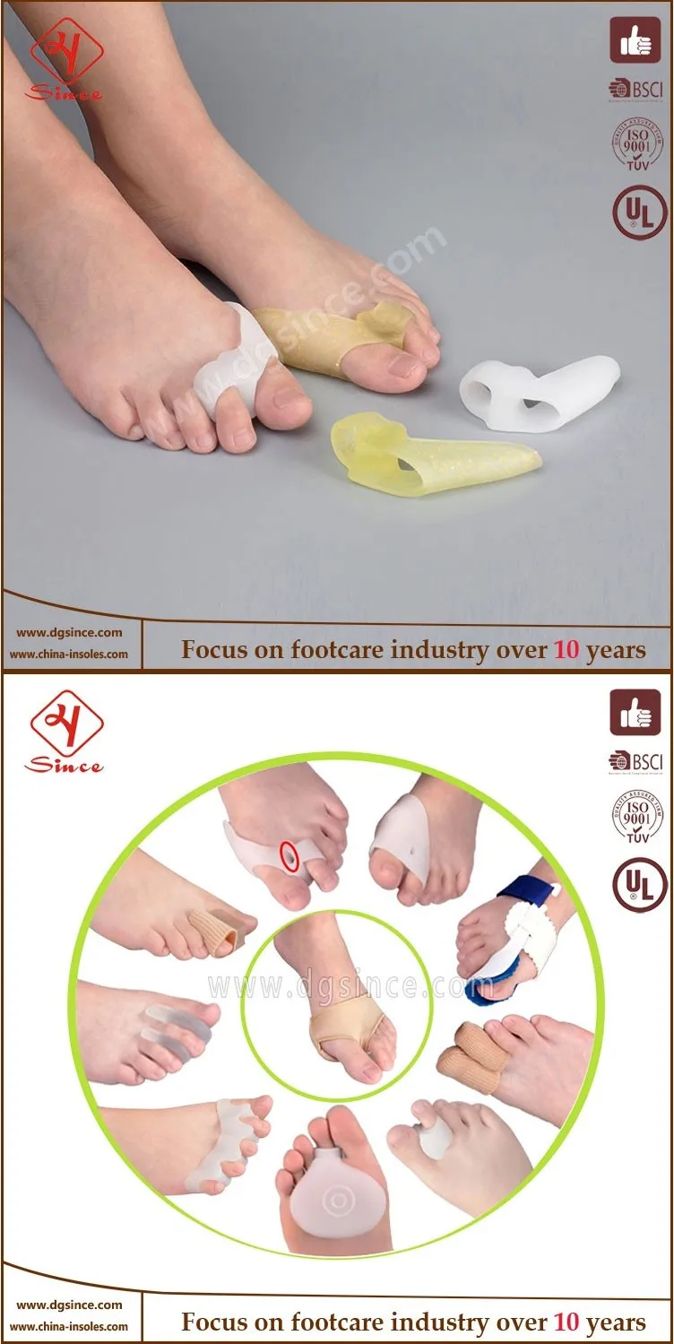 Factory direct sales 2 pairs gel bunion toe separator spreader eases foot hallux valgus protector