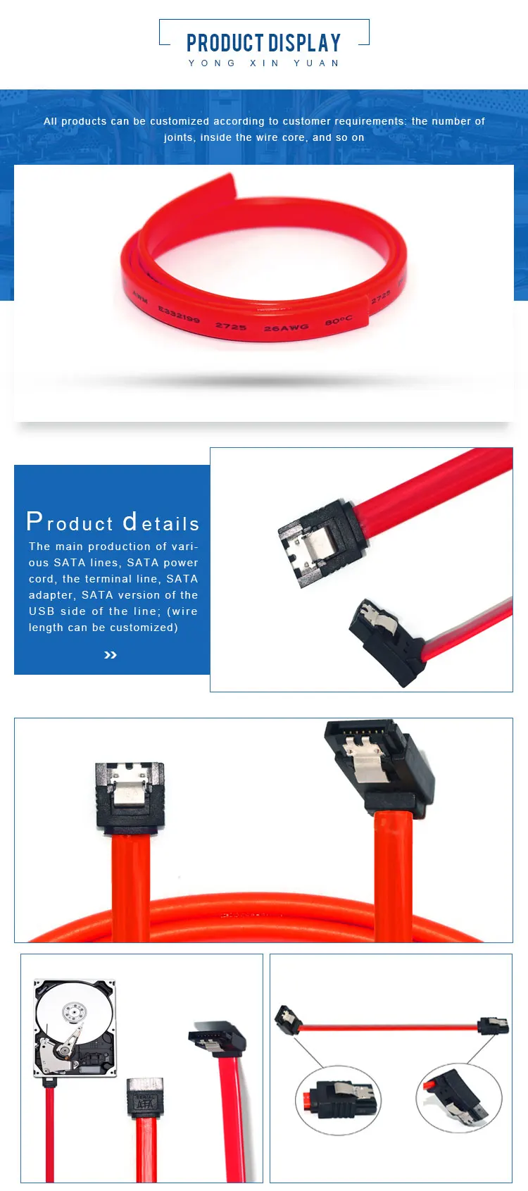 3.0 6gb Led Sata Male Cable With Latch 7p Sata Power Cable Buy 3.0