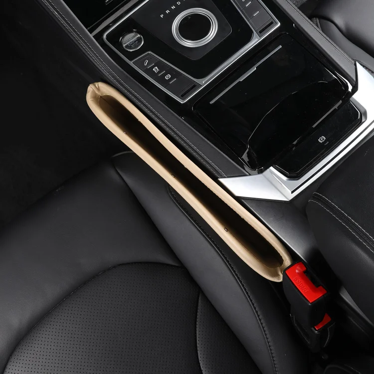 
Pu Leather Car Seat Gap Filler With Coin Box & Phone Storage 
