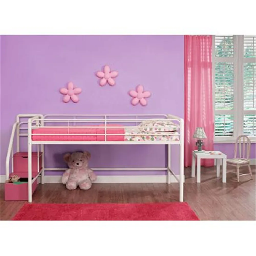 Pas cher enfants chambre meubles rose / blanc / métal / métal noir ...