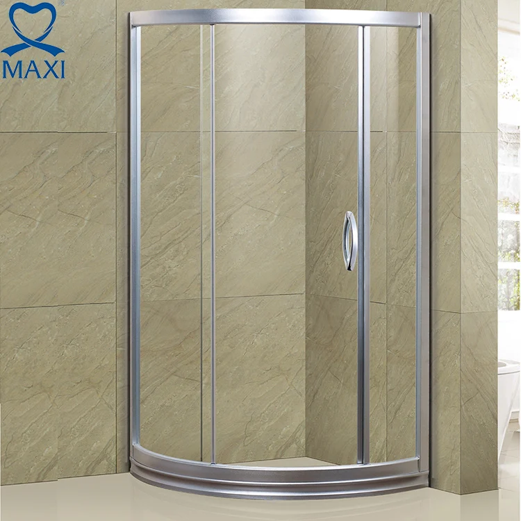 Factory price polishing aluminium frame tempered clear curved glass shower door