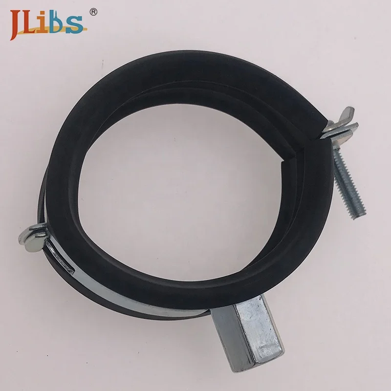 
Galvanized pipe clamp with rubber cushion and rubber pipe clamp clip 