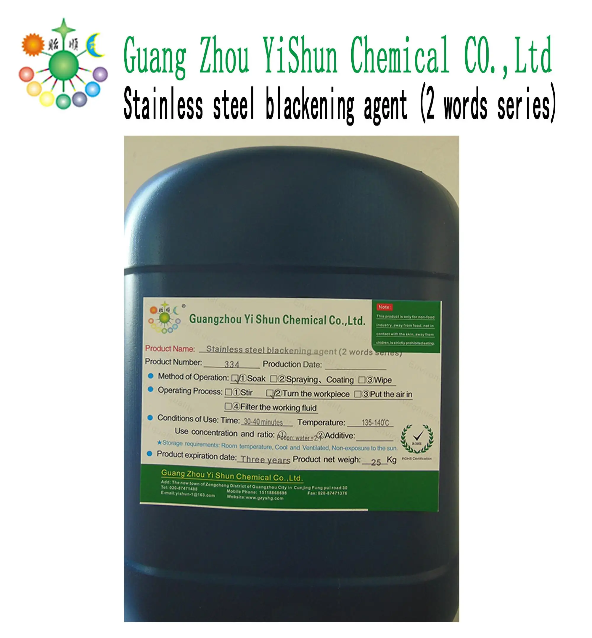 Stainless Steel Blackening Agent Stainless Steel Chemical Blackening
