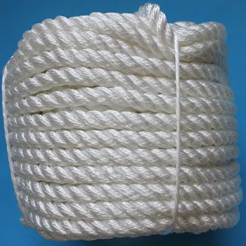 White 18mm 3 Strands Twisted Polyester Rope,100m Roll Polyester Fishing ...