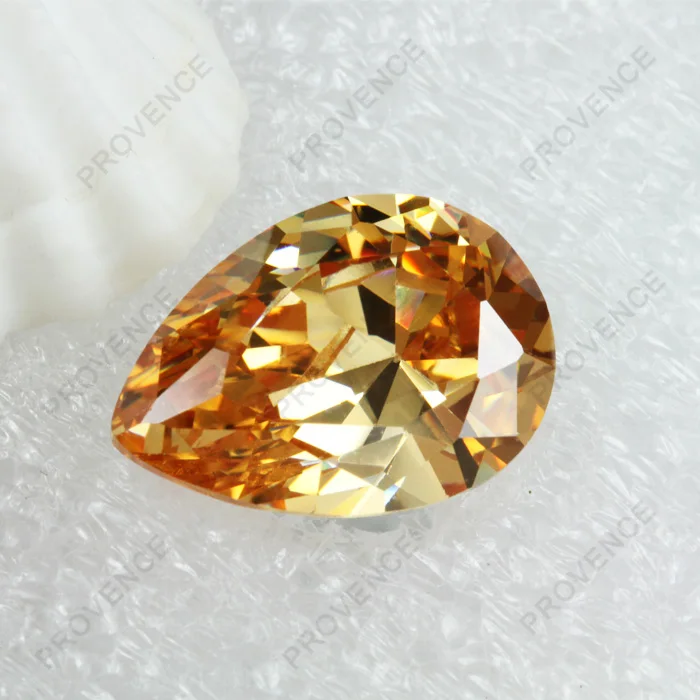 champagne cz pear shape raw zircon diamond stone
