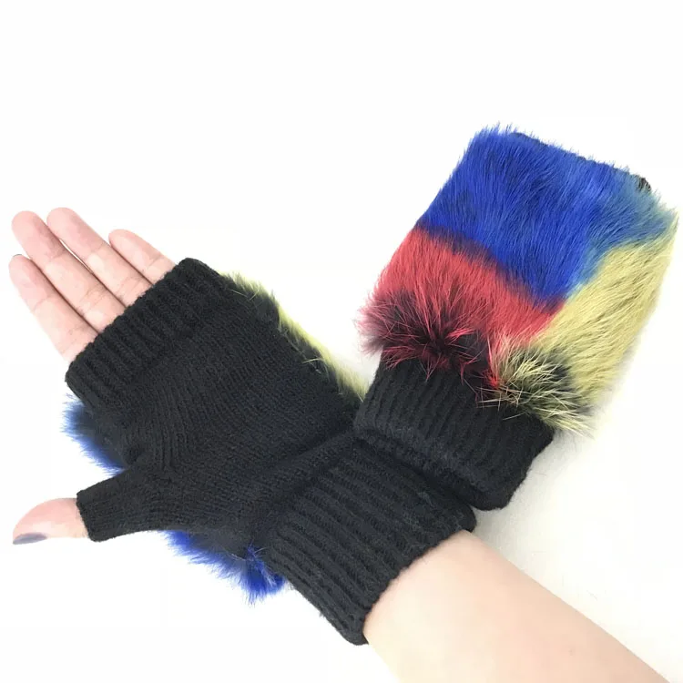 cashmere half finger gloves