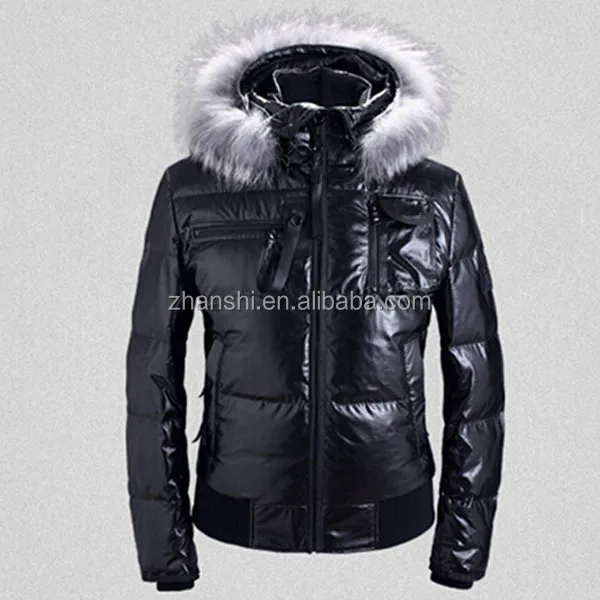 goose down coat with fur hood