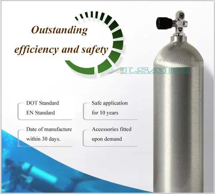 Good Price 200bar Aluminum Small High Pressure Scuba Diving Oxygen Tank