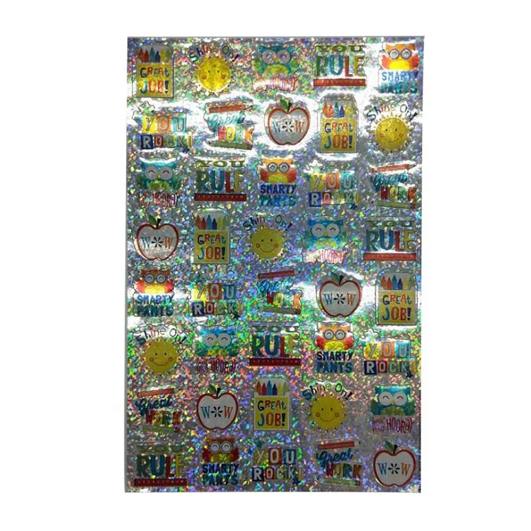 Hologramme personnalis&eacute; Autocollant Vinyle D&eacute;coup&eacute; D&eacute;coratif D'impression Laser Autocollant De Dessin Anim&eacute;