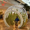 New Gold White 3d Pattern Lights Giant Shopping Mall Decoration Led Christmas Lighted Up Ball Arch Motif