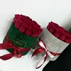 Custom made velvet round flower packaging box,suede flower box,rose boxes velvet