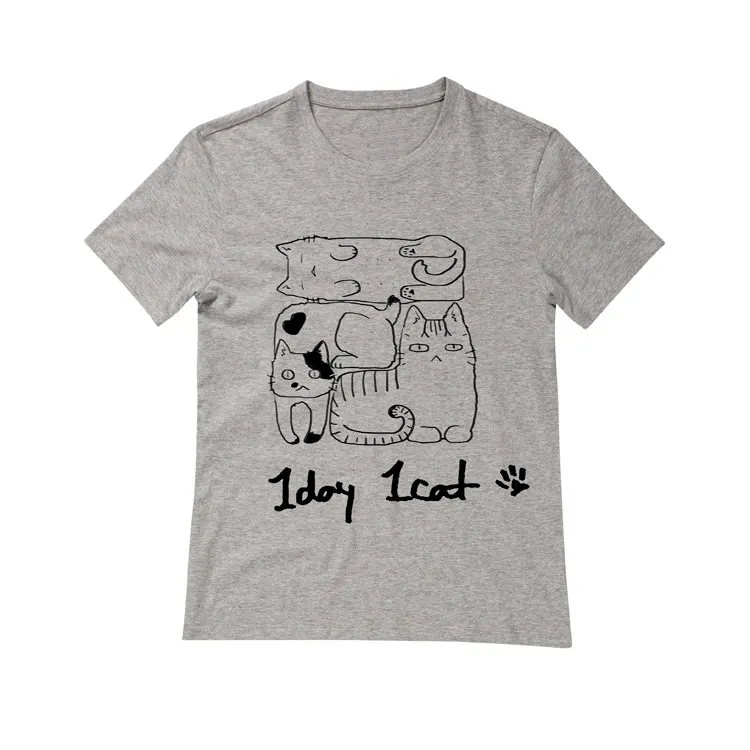 New arrival Black Grey White custom O-Neck Short Sleeve print men's t shirt 