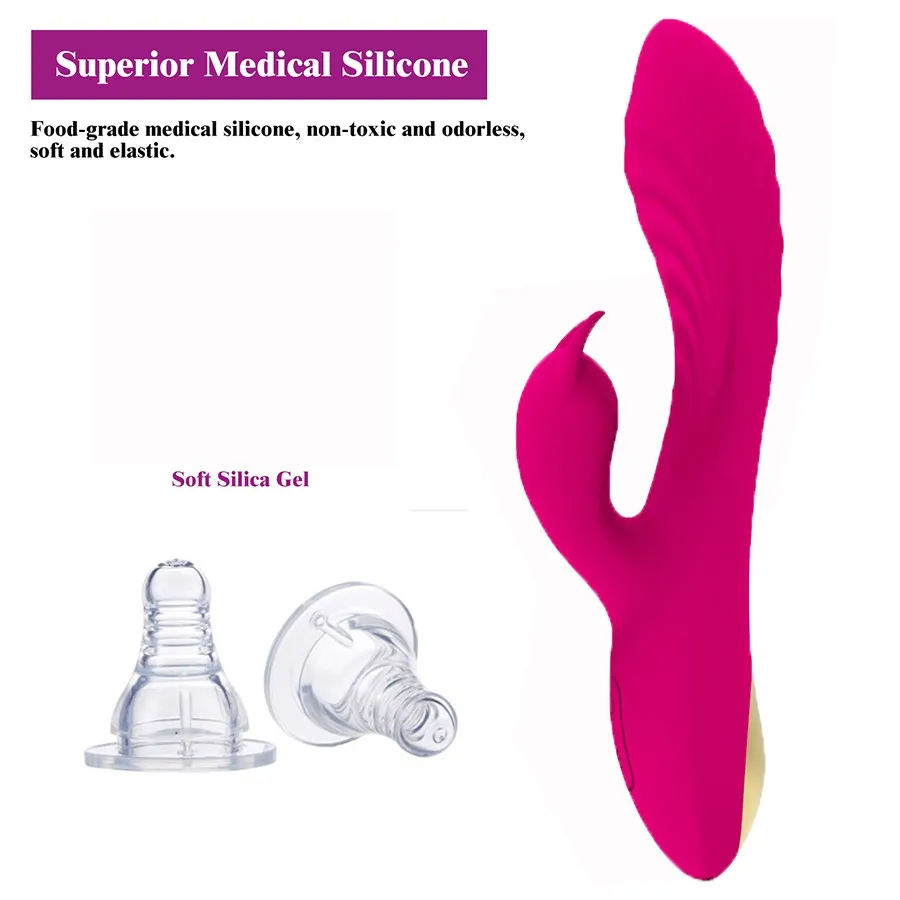 Rechargeable 100 Waterproof G Spot Rabbit Silicone Vibrator For Adult