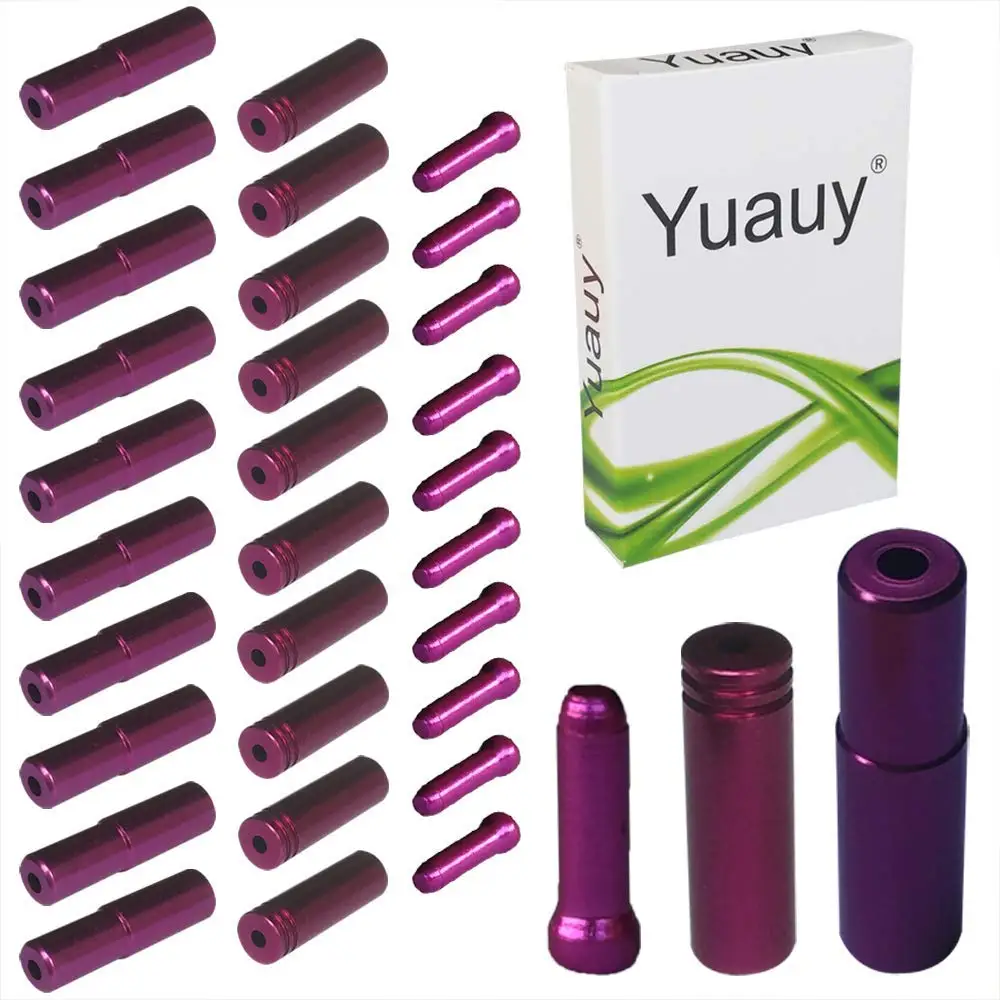 Yuauy 2 PCs Black Mini Inline Bicycle Cable Adjusters w//End Caps