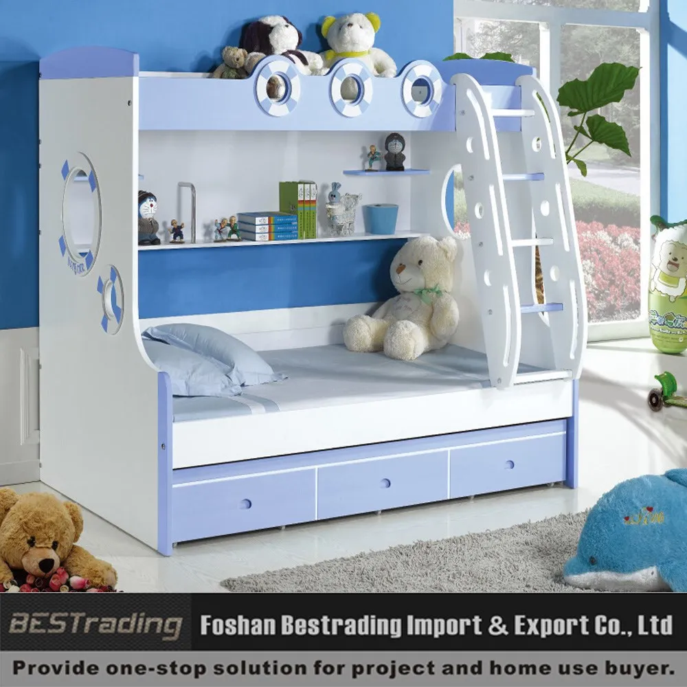 Moderne kinderen stapelbed dubbele bureau bed met opbergruimte ... Kast bed met tr