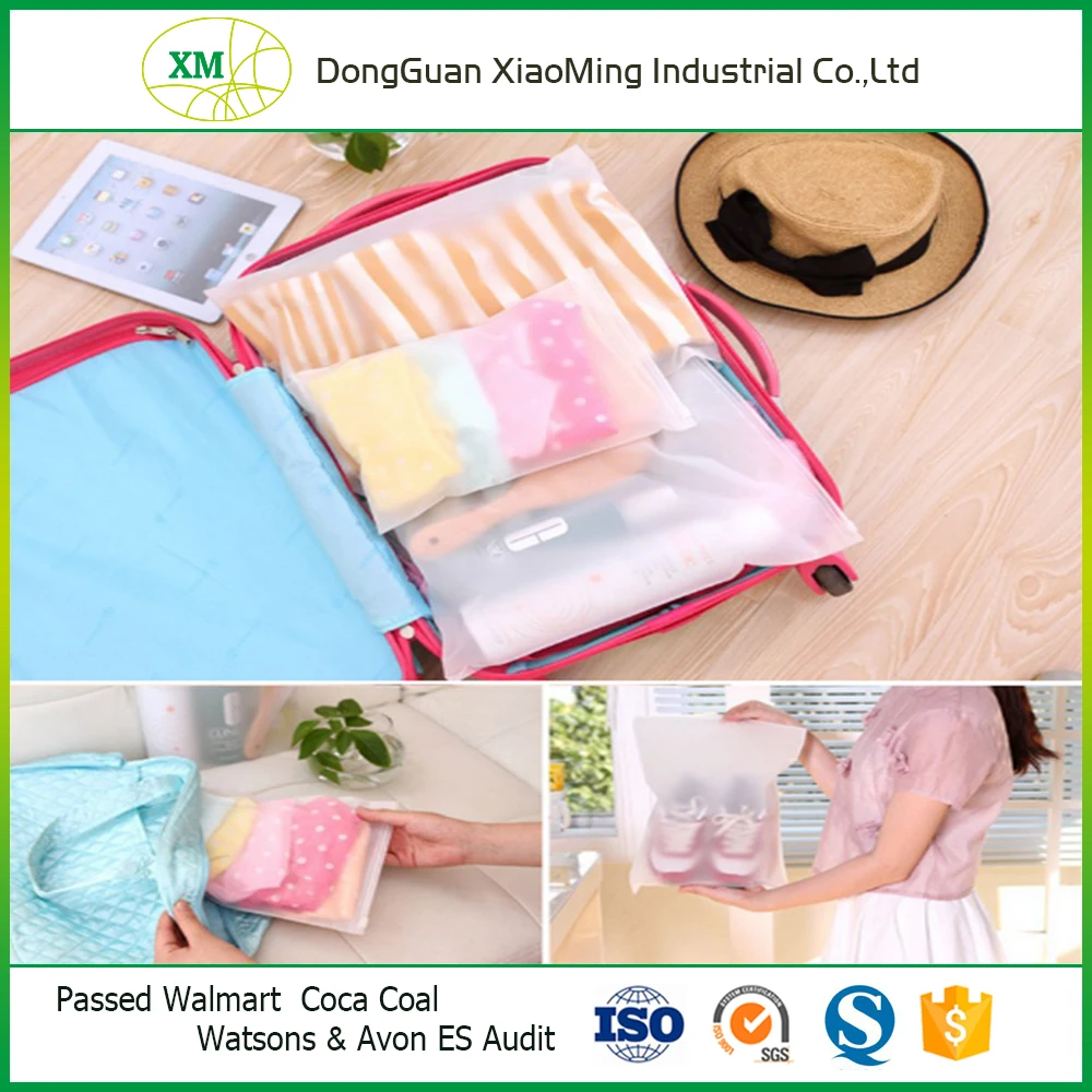 Frosted Thick Plastic Reclosable Zipper Poly Bag For Clothes Shoes