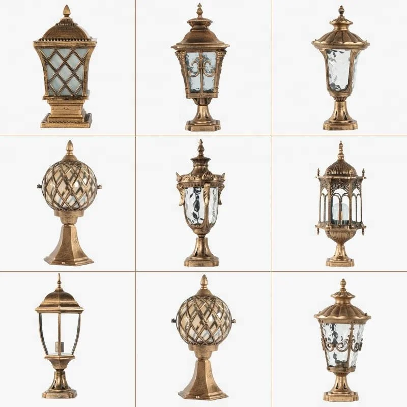 Outdoor Decoration Retro Classical Pillar Lighting Fixture For Garden