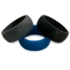 Man's silicone finger ring adorn while exercising
