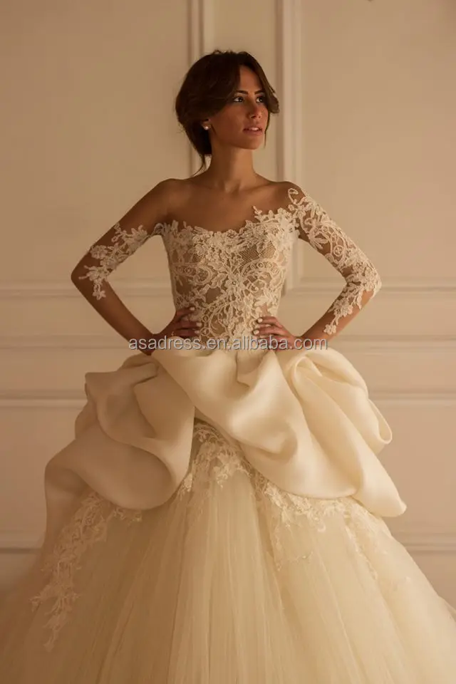 New Style Luxury Custom Made Lace Wedding Dress For Fat Woman 3 4 New Style Luxury Custom Made Lace Wedding Dress For Fat Woman 3 4 Sleeves Y
