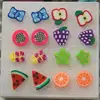 Polymer Clay Stud Earring plastic post pin mixed 10mm 8Pairs/Box 1087003