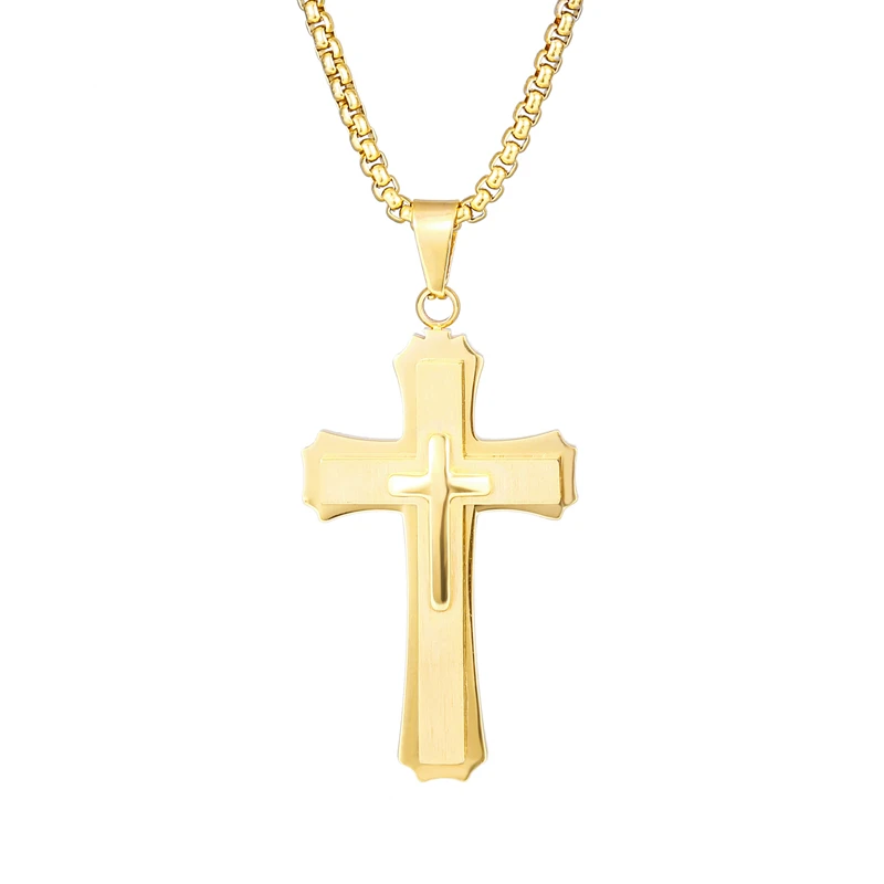 2019 Mj Jewelry Mens Stainless Steel Cross Pendant Necklace With 24 ...