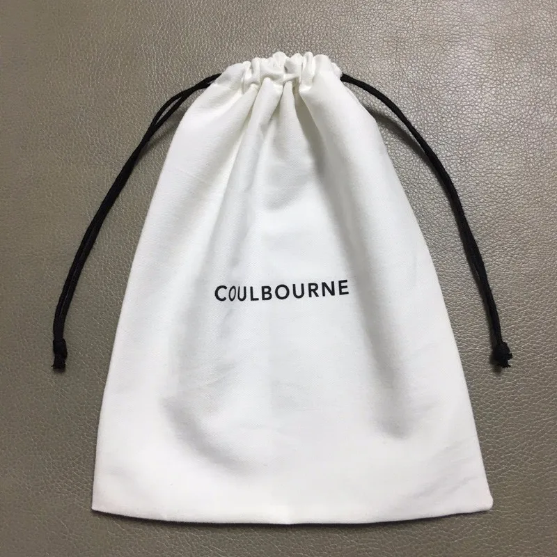 White Brushed Cotton Cloth Dust Bag With Print - Buy Brushed Cotton Bag