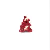 Unique design ornament christmas tree ceramic christmas present with winter scene and bell decoration