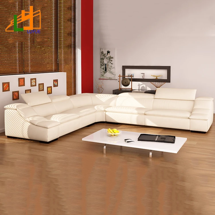 Home Furniture Living Room Furniture L Shaped White Sofa Modern