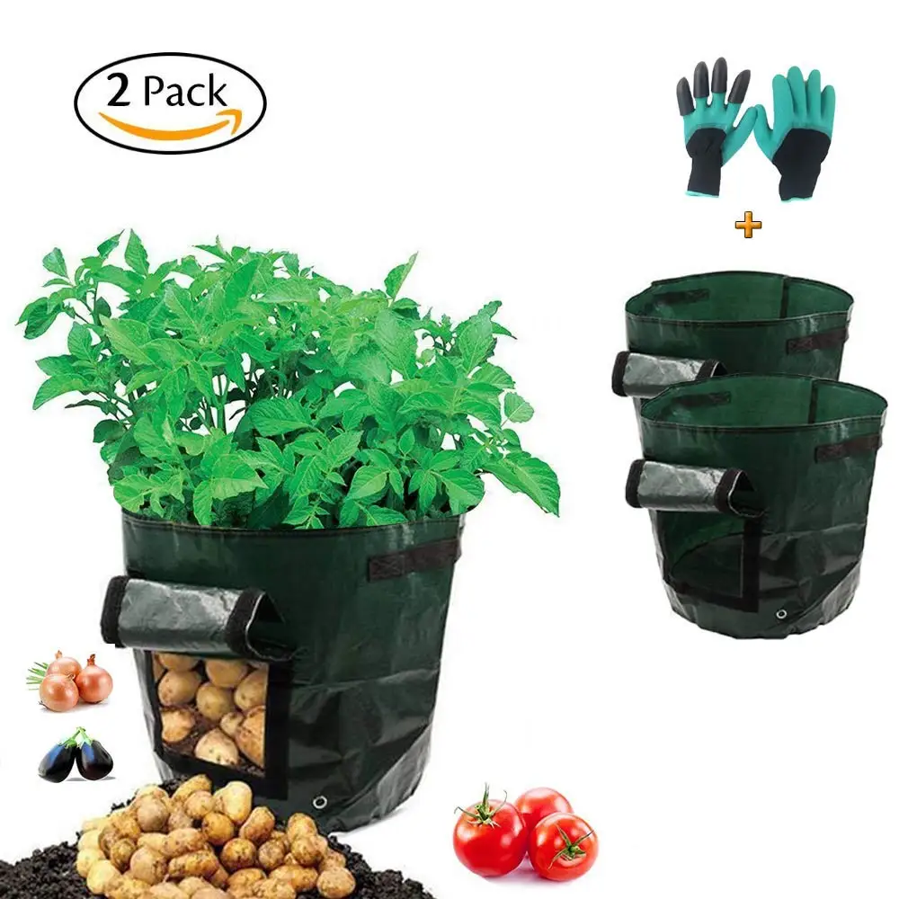 Potato Grow Bags For Find Get Quotations Potato Grow Bags Garden Vegetables Planter With Gloves 2 Pack 10 Gallon