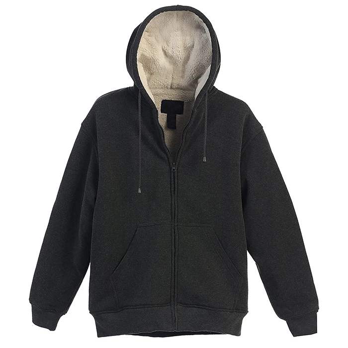 High Quality Mens Sherpa Fleece Hoodies 100% Cotton Zip Up Windproof ...