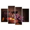 4 Panels Vintage Wall Art Red Wine Grape Fruit Canvas Painting HD Still Life Painting for Living Room Decoration