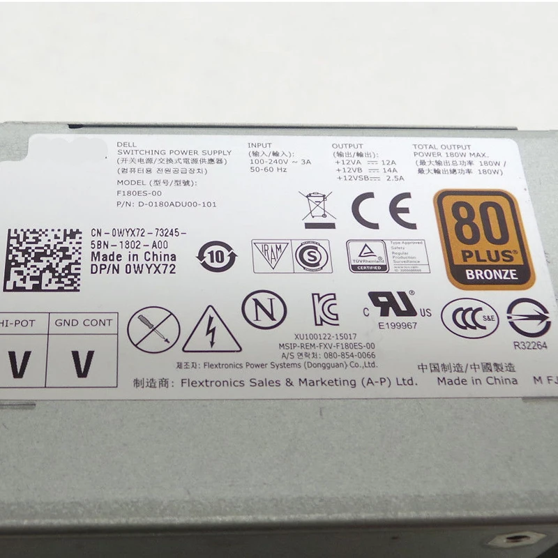Original 180w Power Supply For Dell Optiplex 3040 5040 7040 3650 3656
