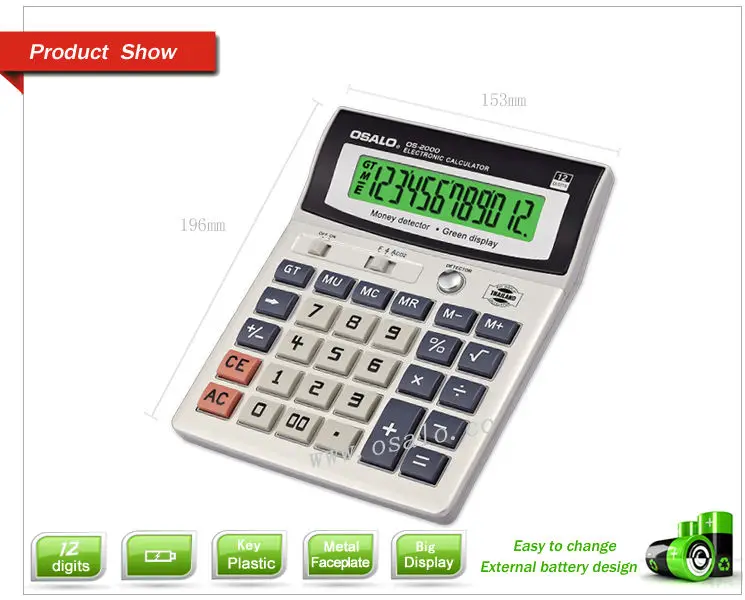Os2000 12 Digit Business Calculator With Backlight Buy Calculator