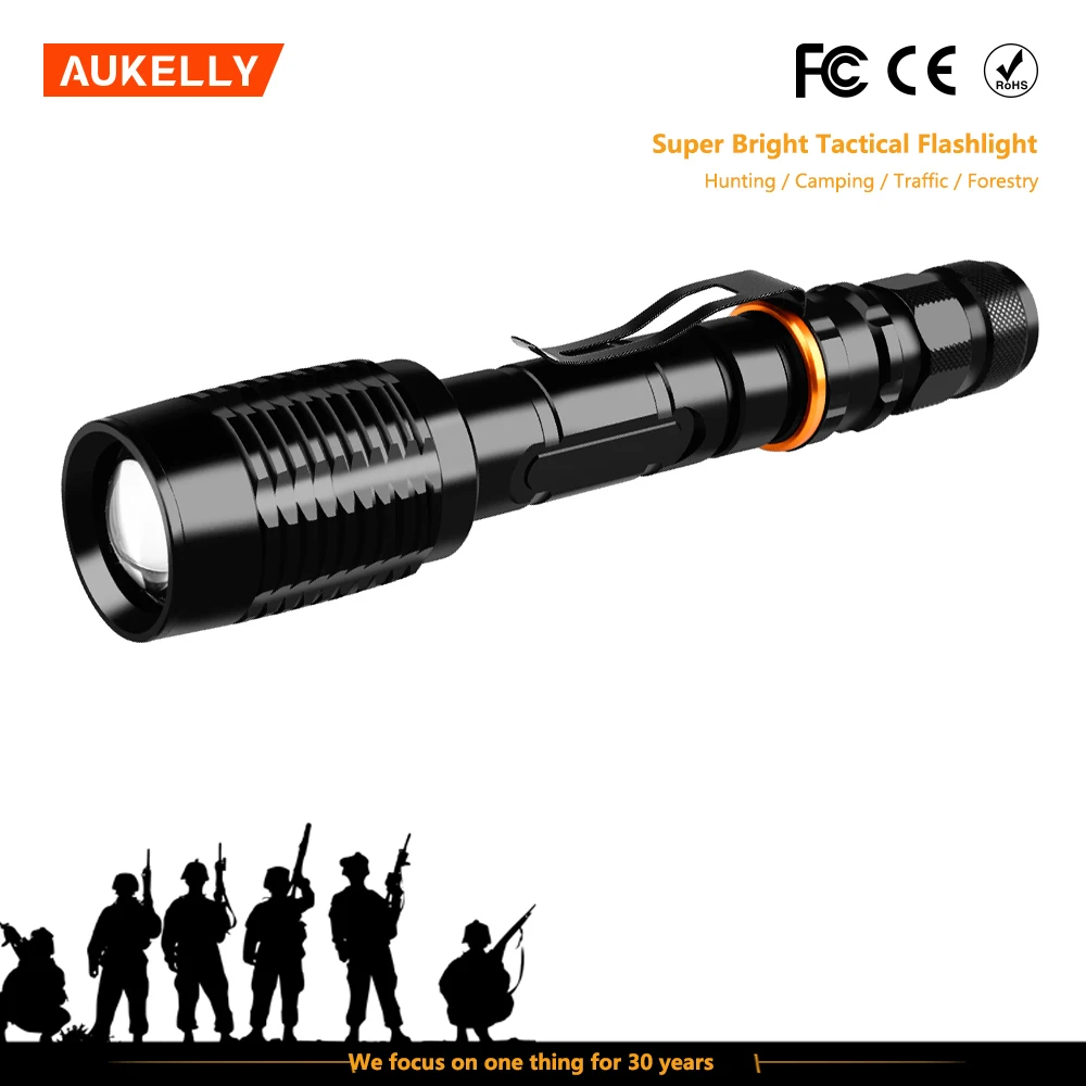 2*18650 Rechargeable Battery Portable Most Powerful Tactical Tc1200